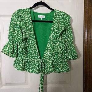 WAYF Floral Wrap Top